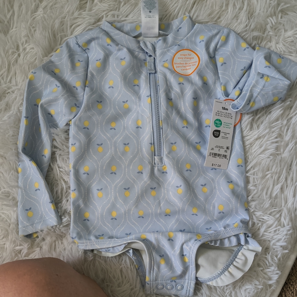 Carter's Blue and Yellow Kids Swim One Piece
